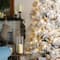 Glitzhome® 7.5ft Pre-Lit Flocked Full Pine Artificial Christmas Tree, Warm White LED Lights